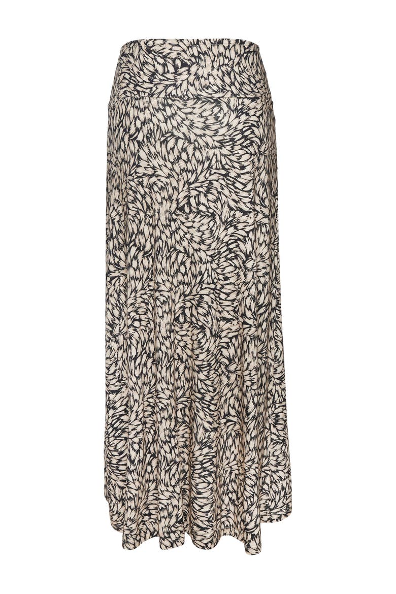 High Low Printed Skirt, Alternate, color, Black & Taupe