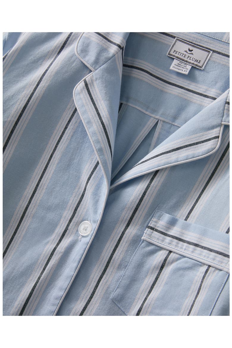 Coastal Stripe Cotton Twill Nightshirt, Alternate, color, BLUE