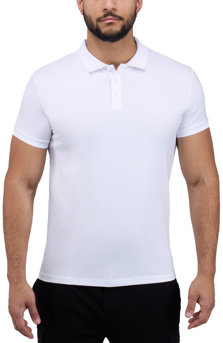 XRAY Stretch Cotton Rib Polo, Main, color, White