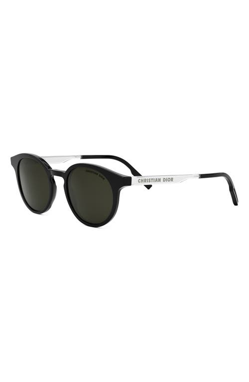 Dior Tag R1i 49mm Small Round Sunglasses In Green