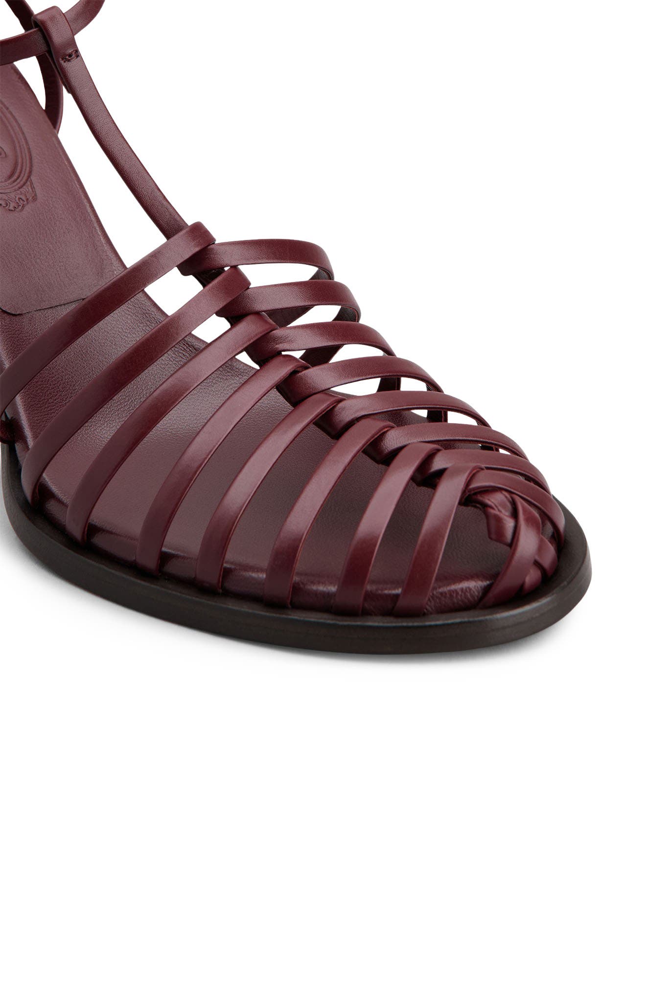 Tod's T-Strap Cage Sandal, Alternate, color, Cabernet Red