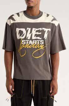 DIET STARTS MONDAY Yoke Cotton Graphic T-Shirt