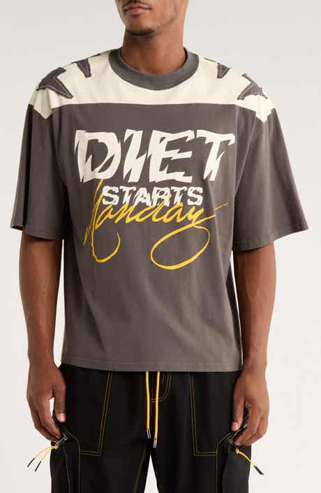 DIET STARTS MONDAY Yoke Cotton Graphic T-Shirt