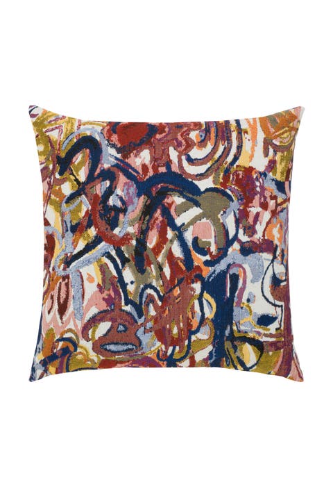 Graffiti Jacquard Indoor & Outdoor Woven Accent Pillow