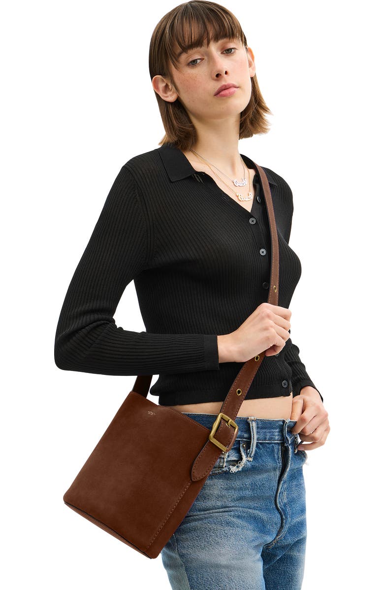 COACH Bleecker Suede Crossbody Bag, Alternate, color, B4/ Warm Brown