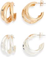Leith 2-Pack Triple Split Hoop Earrings