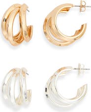 Leith 2-Pack Triple Split Hoop Earrings