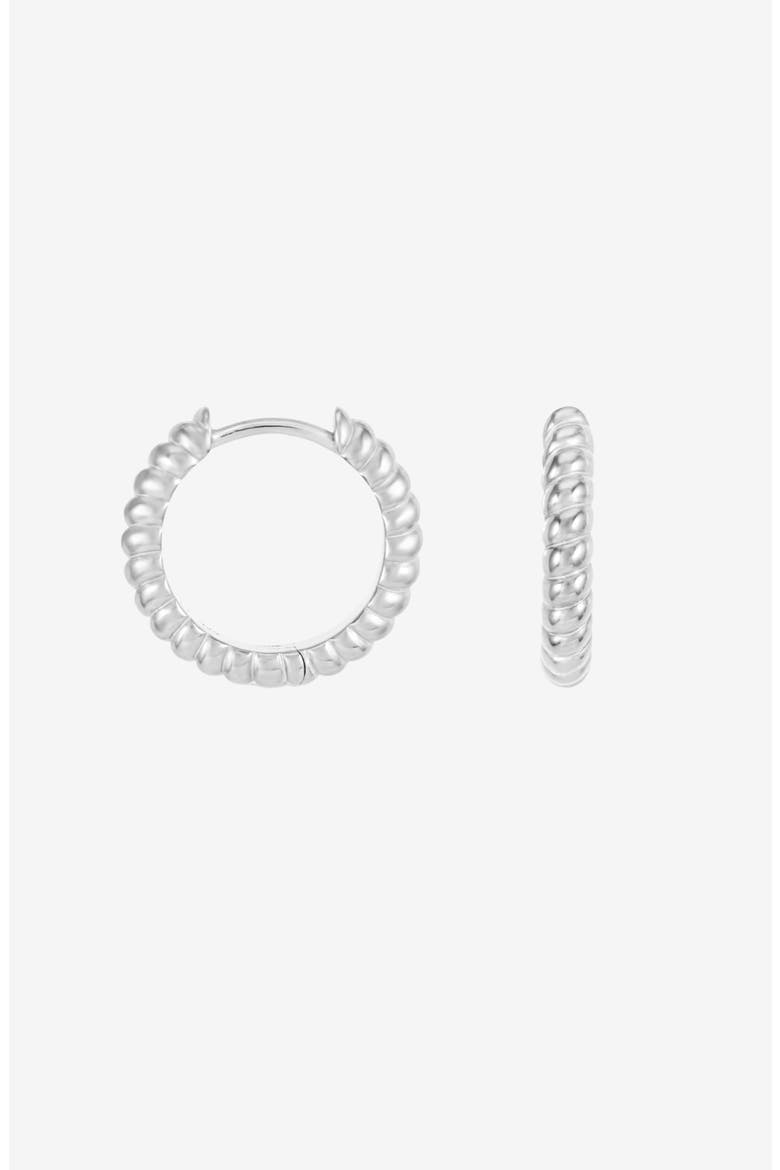 Twist Huggie Hoops, Main, color, Sterling Silver