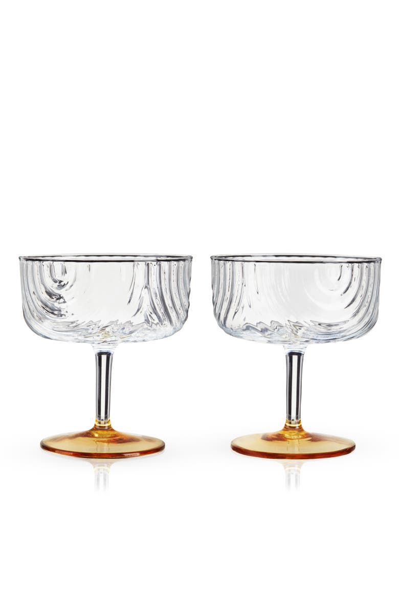 Deco Gatsby Coupes Set of 2, Main, color, Clear