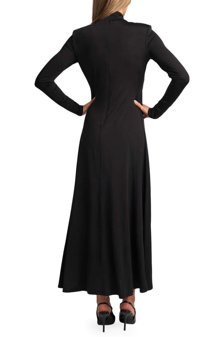 Ada Mock Neck Long Sleeved Dress, Alternate, color, RICH BLACK