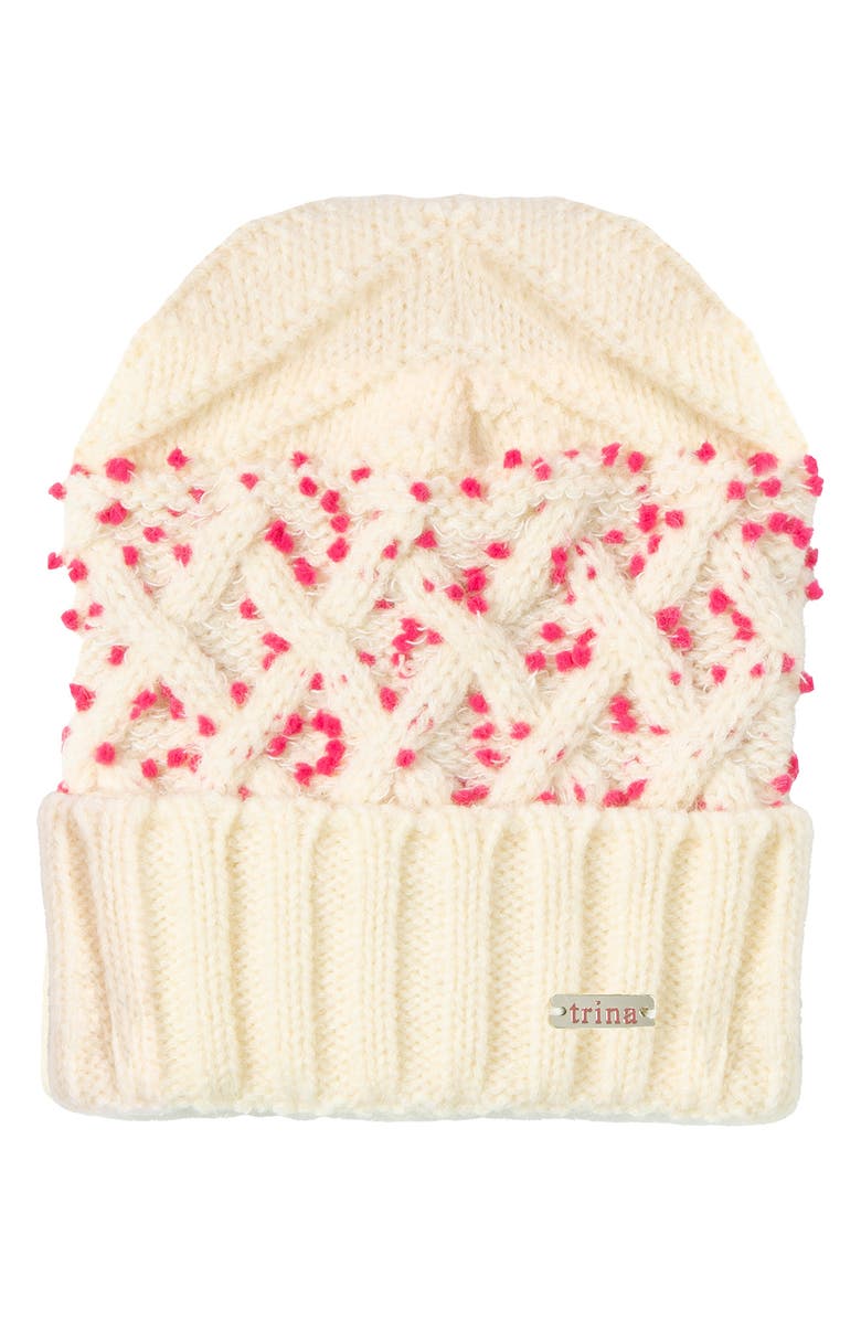 San Diego Hat x Trina Turk Knit Beanie, Main, color, White