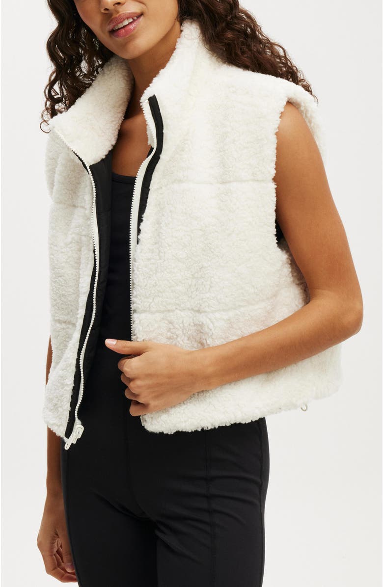 COTTON ON BODY Women's Active Mother Puffer Soft Fleece Reversible Vest, Alternate, color, 