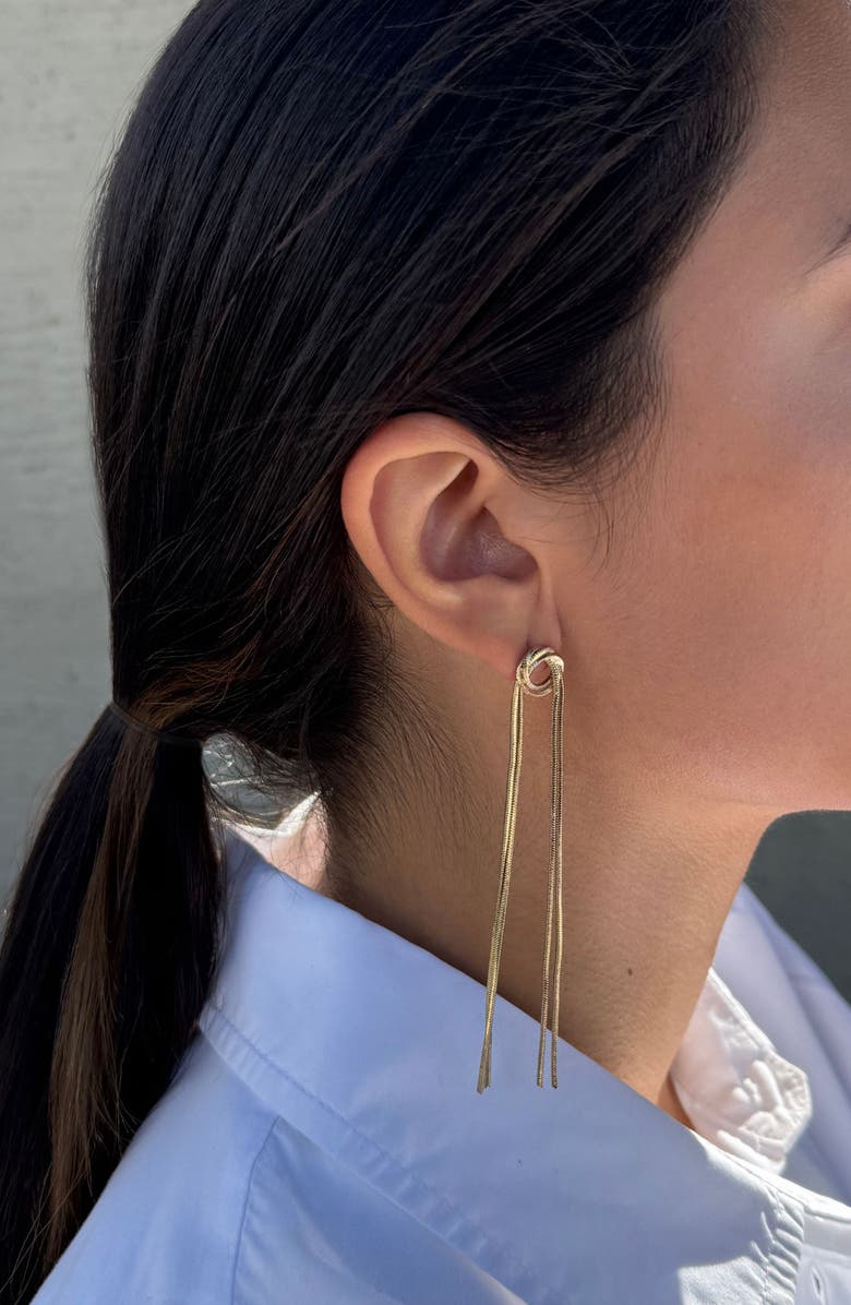 Adornia Knotted Rope Chain Drop Earrings, Alternate, color, Gold