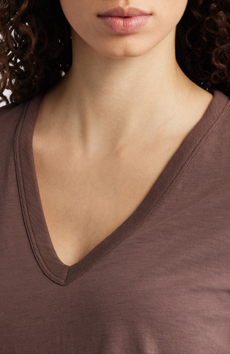 rag & bone The Slub V-Neck T-Shirt, Alternate, color, Coffee