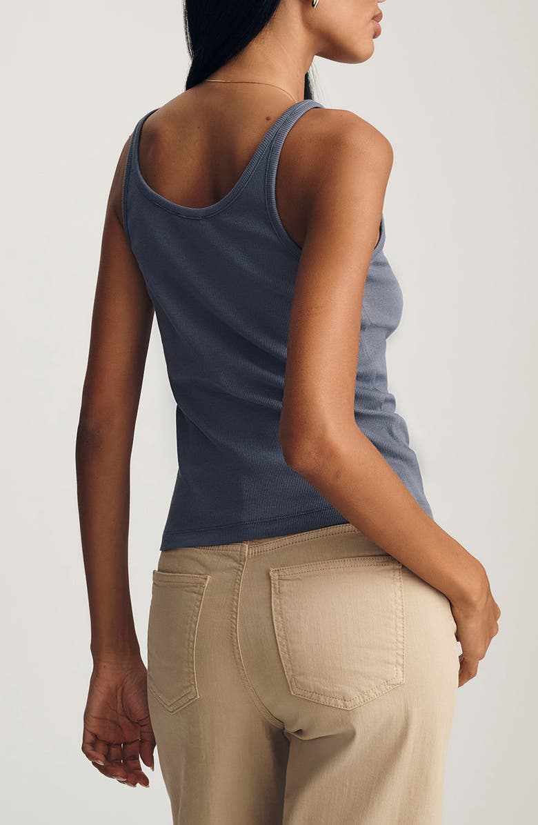 Mavi Jeans Scoop Neck Stretch Cotton Rib Tank, Alternate, color,