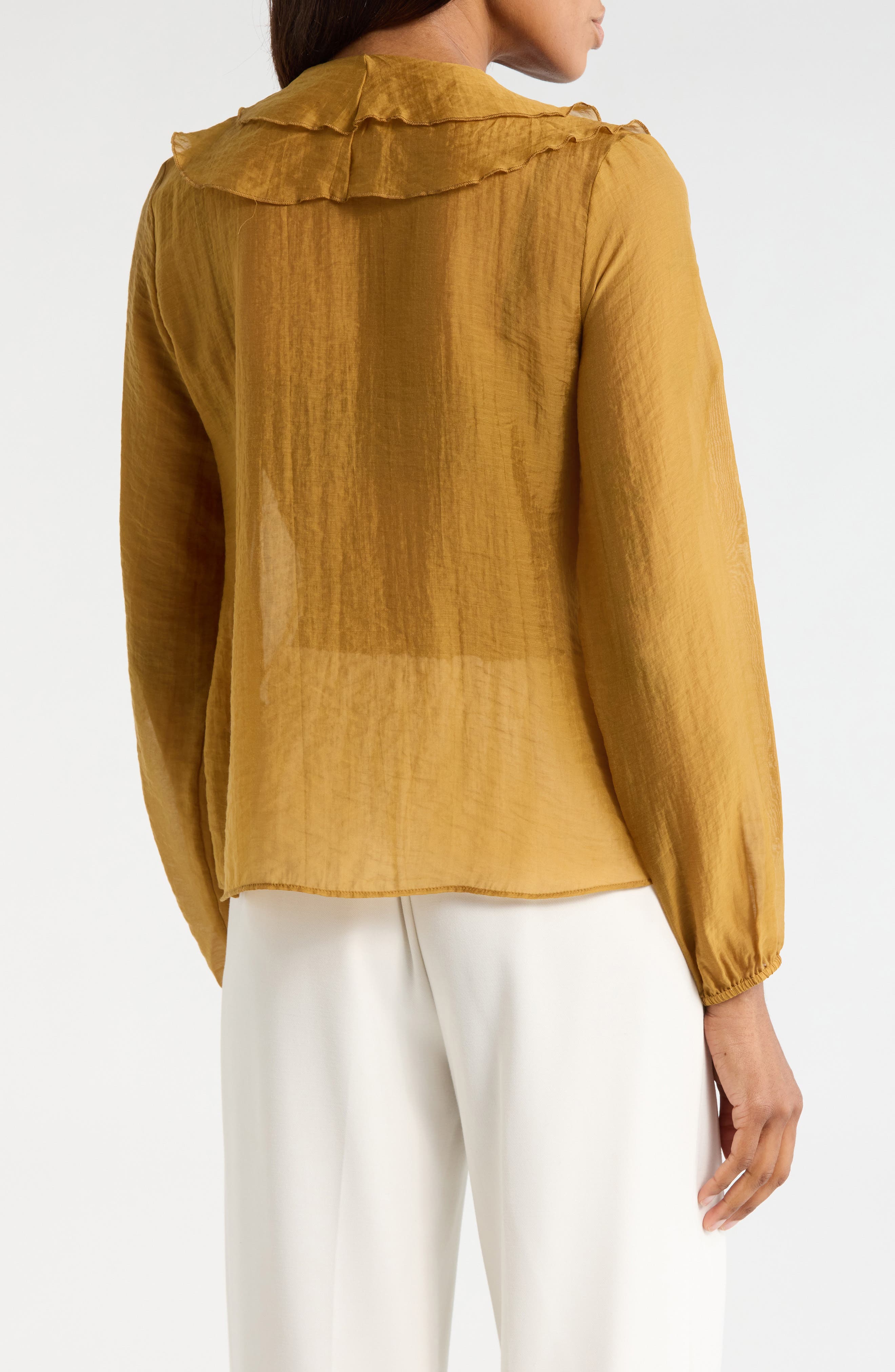 Ruffle V-Neck Long Sleeve Top - image 4