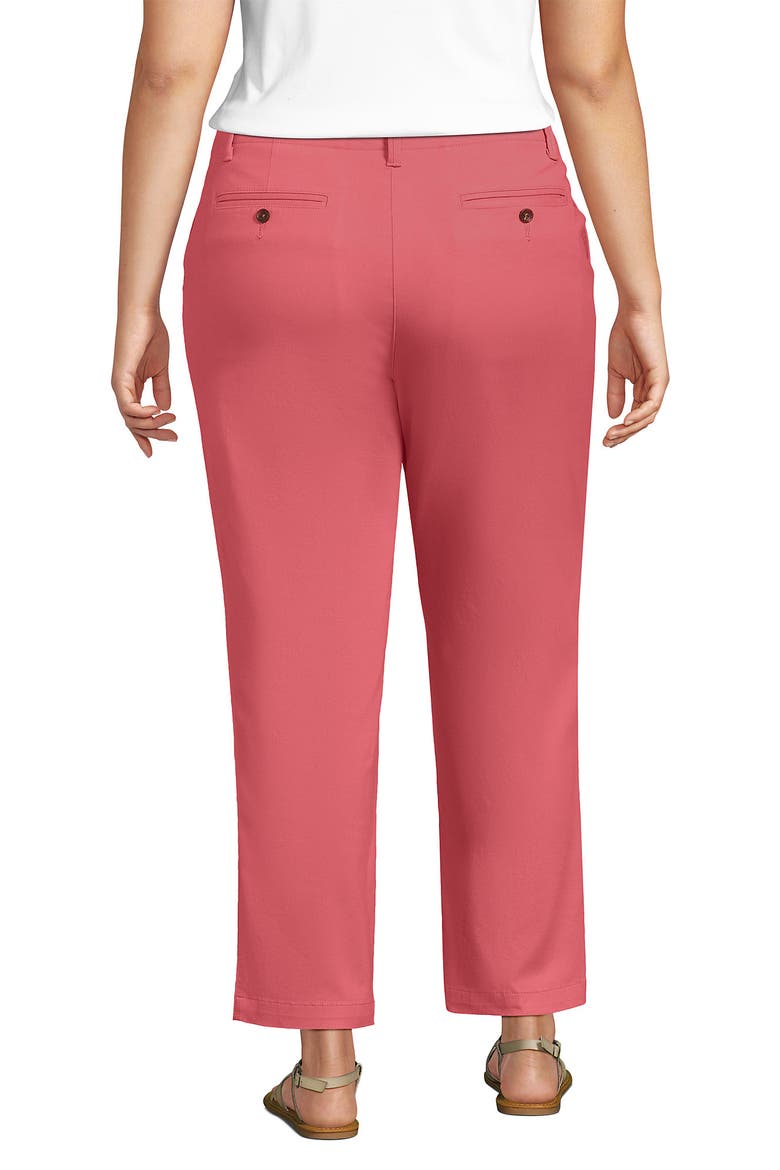 Plus Size Mid Rise Classic Straight Leg Oxford Stripe Ankle Pants, Alternate, color, Soft Mojave Rose