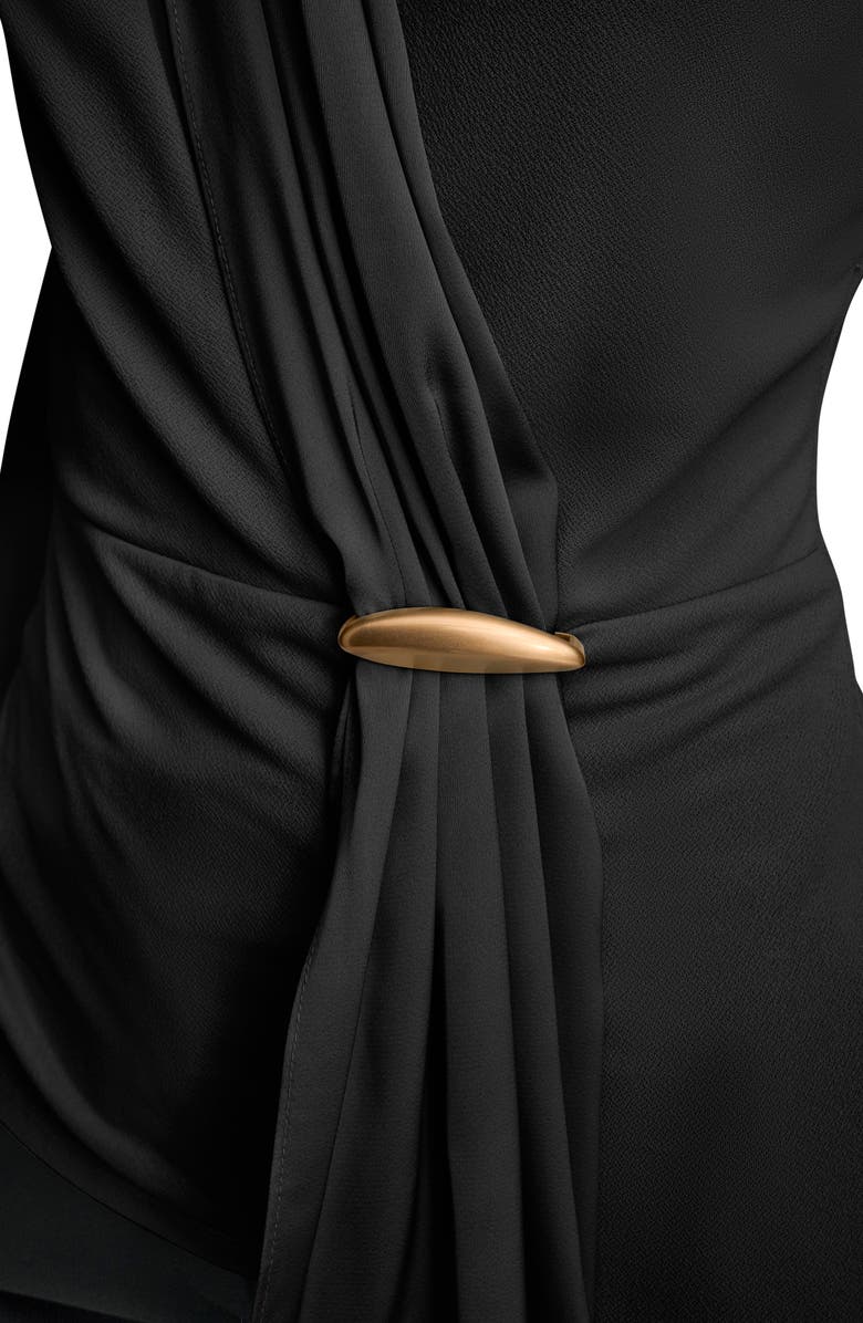 Donna Karan New York Wrap Front Long Sleeve Top, Alternate, color, Black