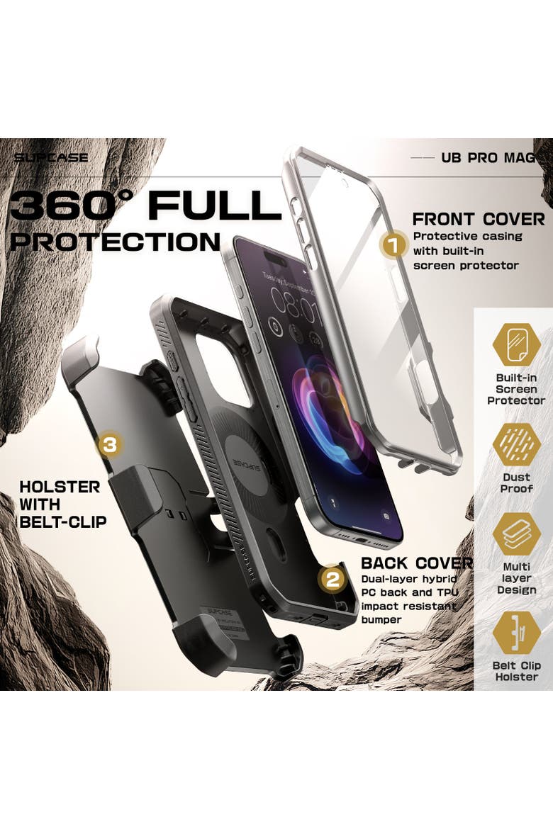 iPhone 16 Pro Max 6.9 inch Unicorn Beetle PRO MAG Rugged MagSafe Case, Alternate, color, Titanium Gray
