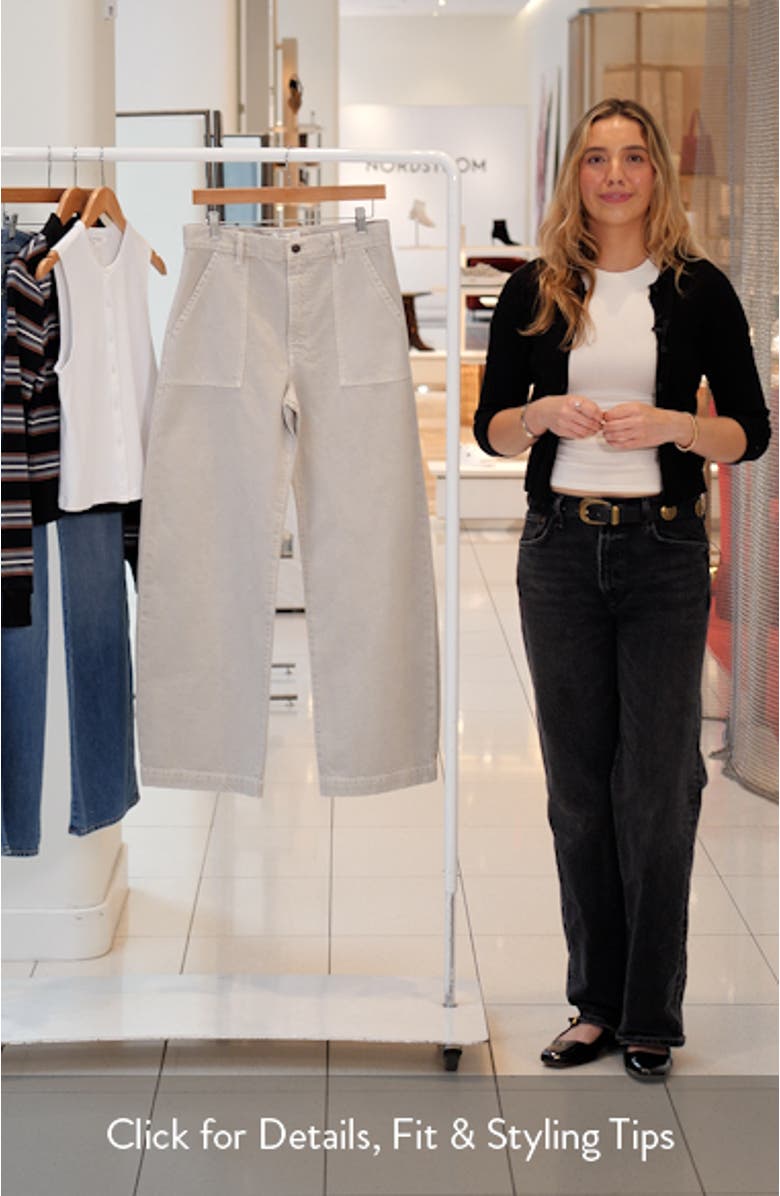 The Bow High Waist Wide Leg Utility Jeans, sales video thumbnail