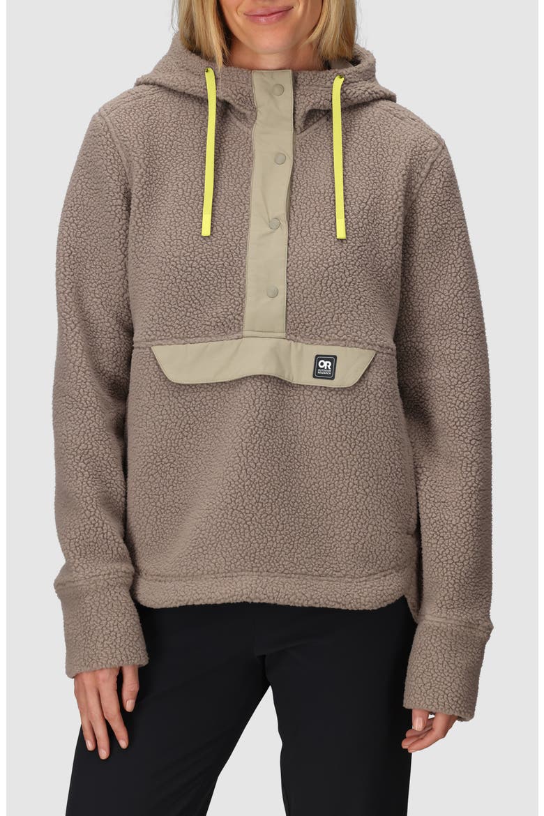 Grayland High Pile Fleece Hoodie, Main, color, SABLE