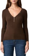 PAIGE Ginnette Button Rib Sweater