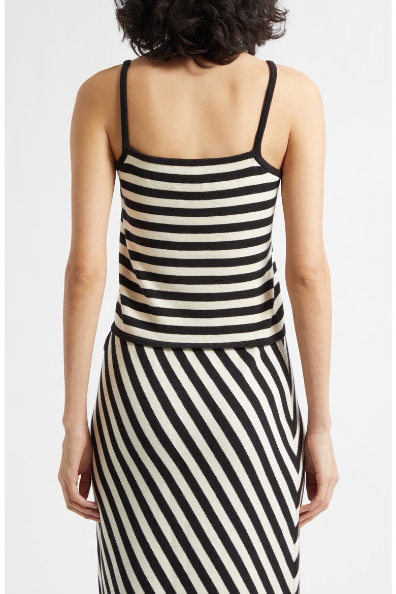 Darcy Stripe Pima Cotton Sweater Tank, Alternate, color, CREAM BLACK