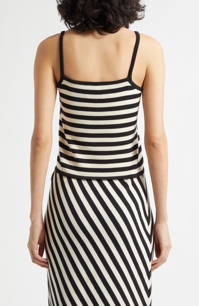 POSSE Darcy Stripe Pima Cotton Sweater Tank, Alternate, color, Cream Black