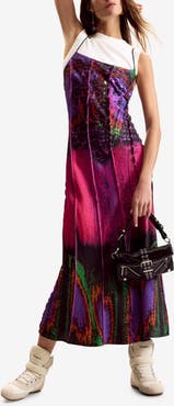 Desigual Mixed Media Print Midi Dress