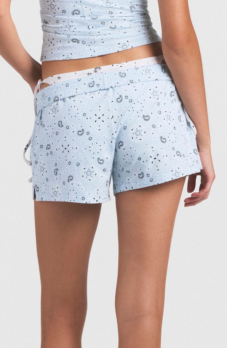 SKIMS Stretch Cotton Jersey Shorts, Alternate, color, Powder Blue Bandana