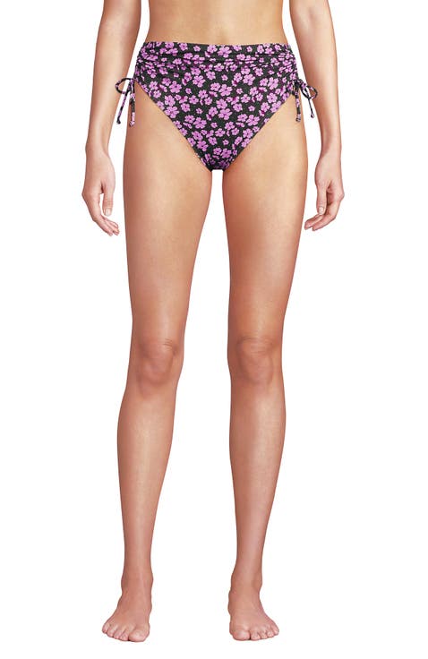 Plus Size Pique High Waisted Adjustable Bikini Bottoms