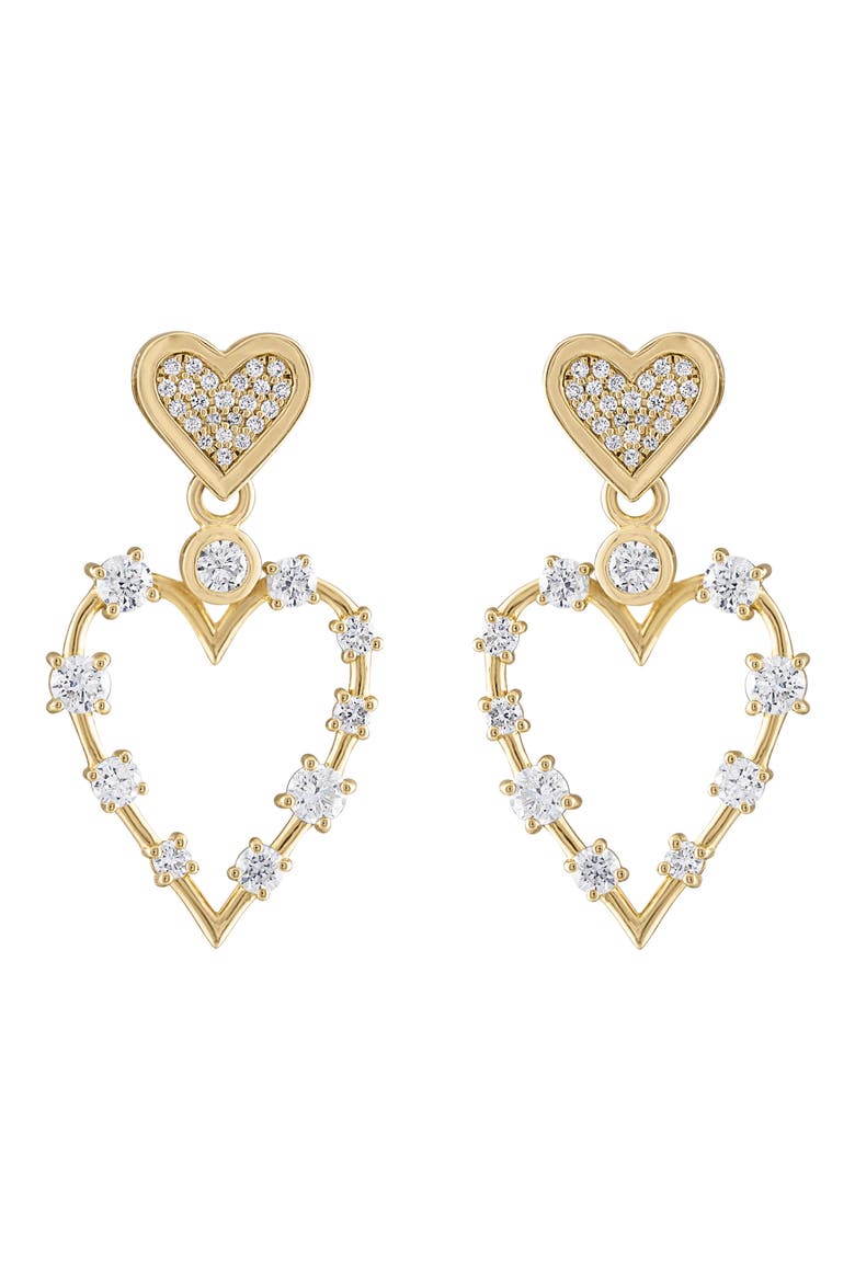 Small Love Transformer Drop Earrings, Main, color, YELLOW GOLD/ DIAMOND