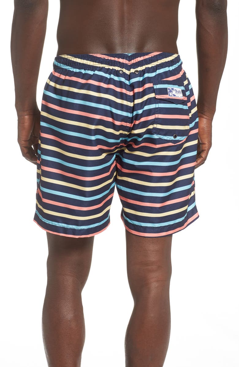 Trunks Surf & Swim Co. Retro Stripe Sano Swim Trunks, Alternate, color,