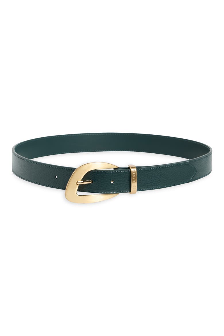 Leather Belt, Main, color, OLIVE
