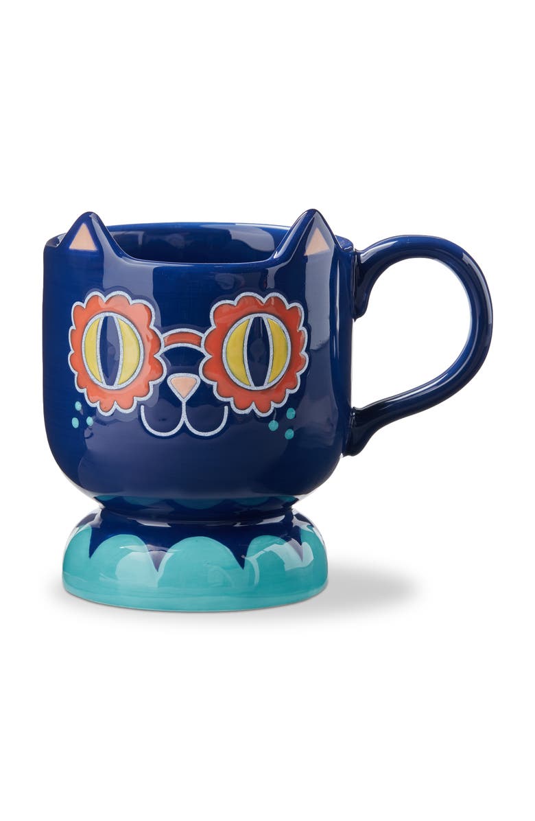tag Eclectic Fun Cat Earthenware Mug Multi 14 oz 5.45 x 3.9 x 4.65 in, Main, color, Multicolored