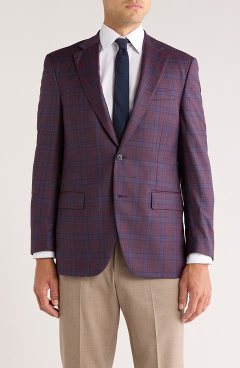 Wine Plaid Sport Coat