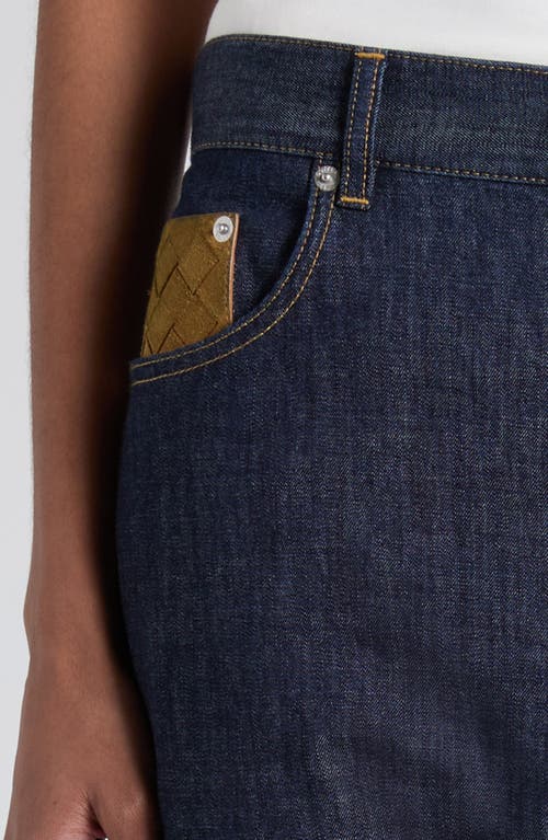 Bottega Veneta Mélange Wool Drill Tapered Pants In Blue