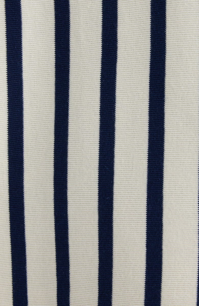 Balmain Baseball Stripe Crop Sweater, Alternate, color, 