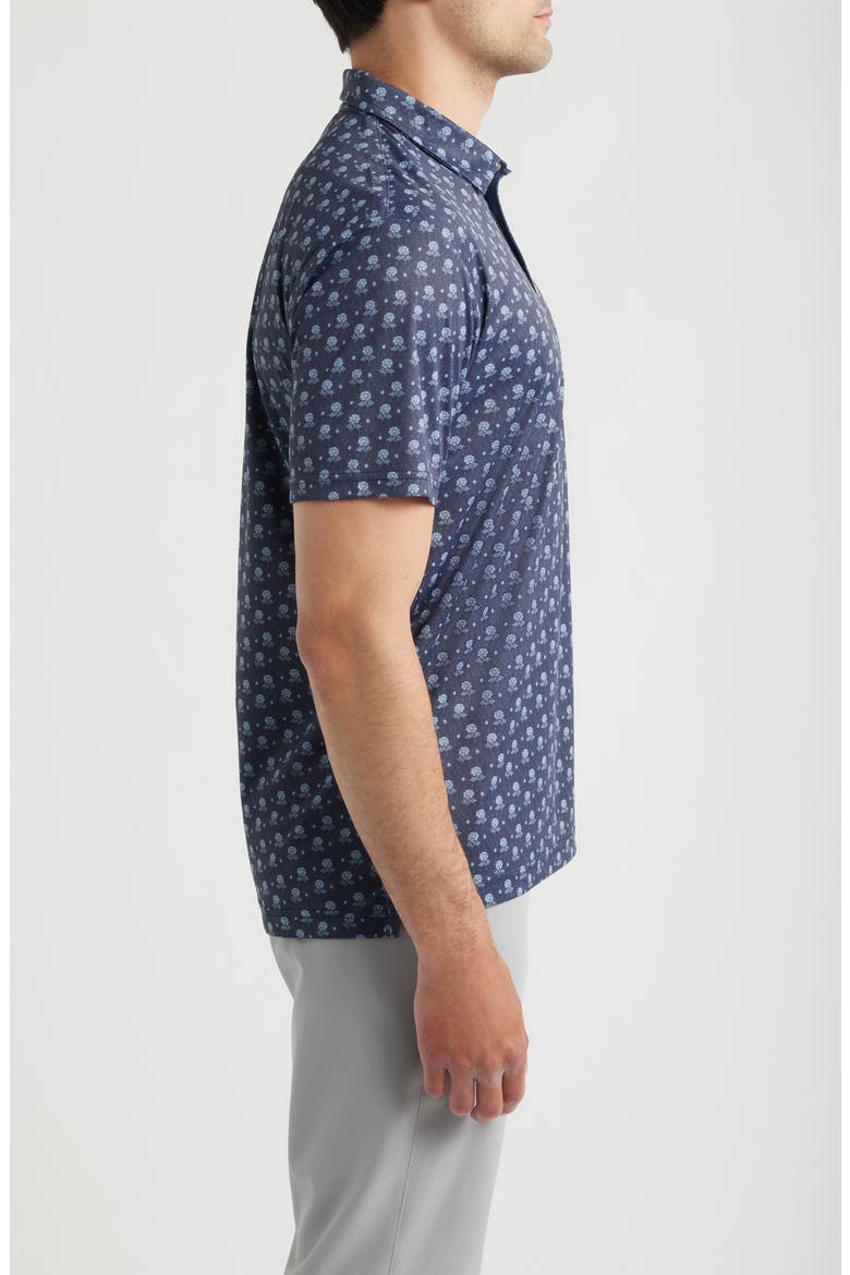 Cliff Floral Performance Golf Polo, Alternate, color, NAVY