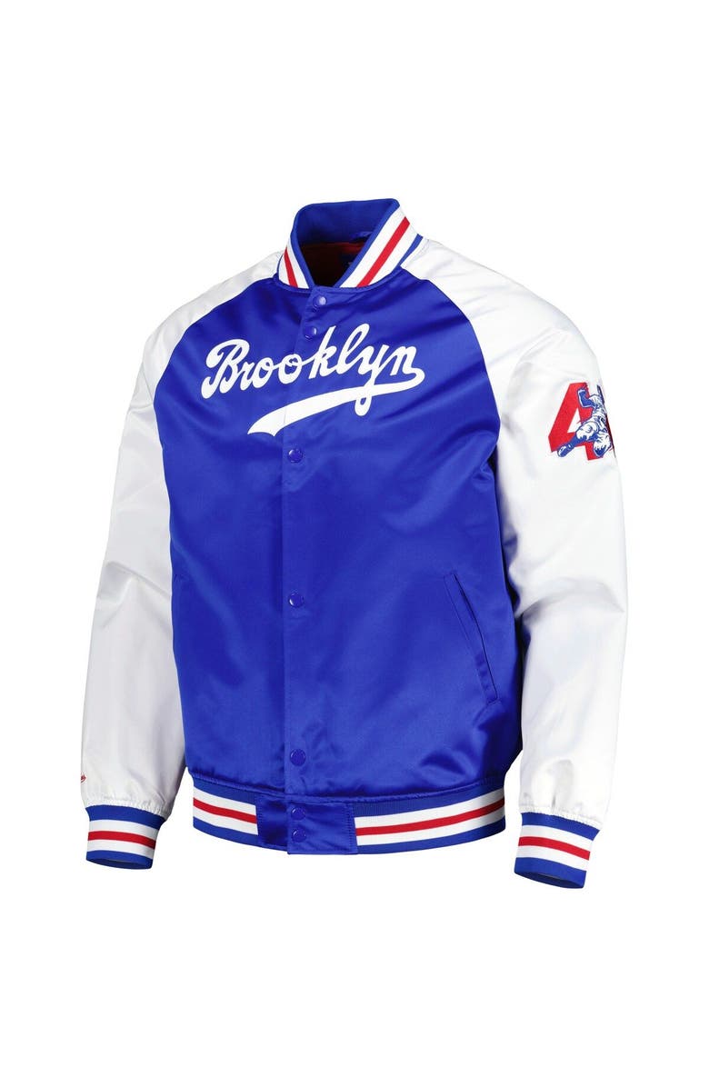 Mitchell & Ness Men's Mitchell & Ness Jackie Robinson Royal Brooklyn Dodgers Cooperstown Collection Legends Raglan Full-Snap Jacket, Alternate, color, 