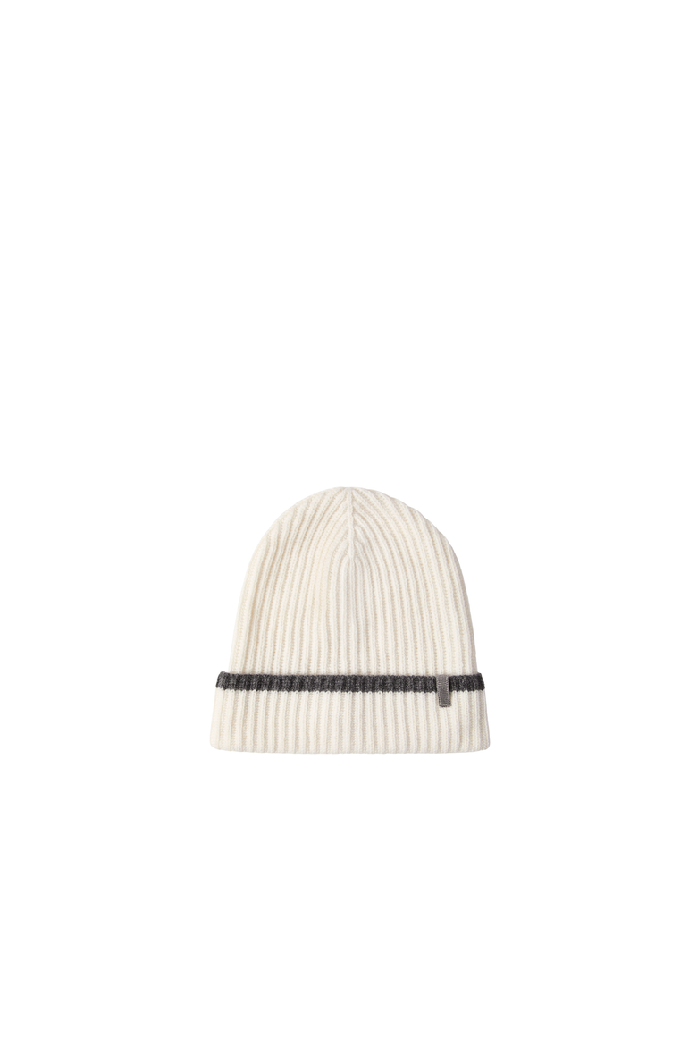 Cashmere English rib knit beanie with monili, Alternate, color, Panama