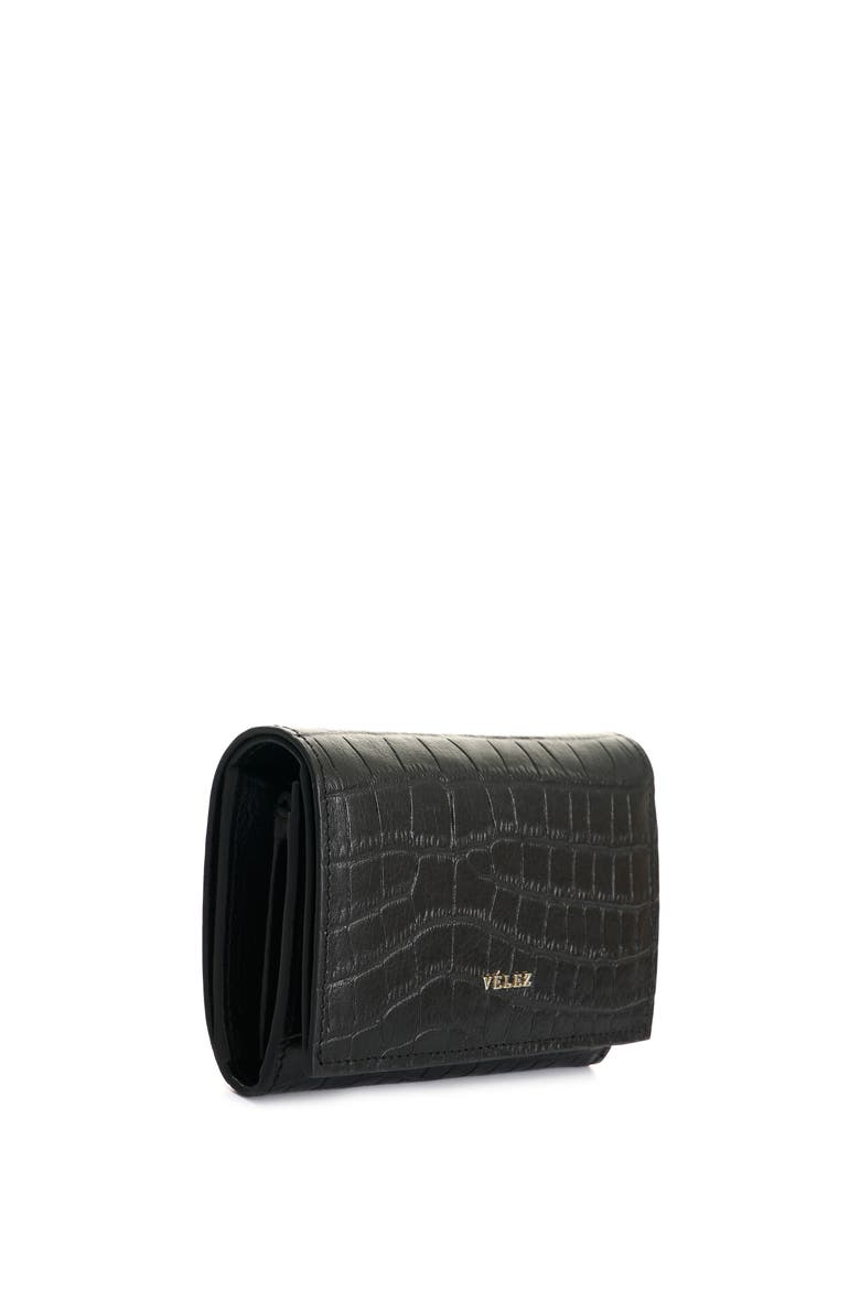 Embossed Leather Wallet, Alternate, color, Black