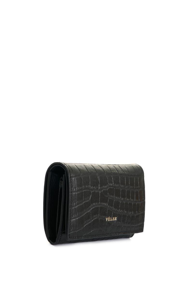 Velez Embossed Leather Wallet, Alternate, color, Black