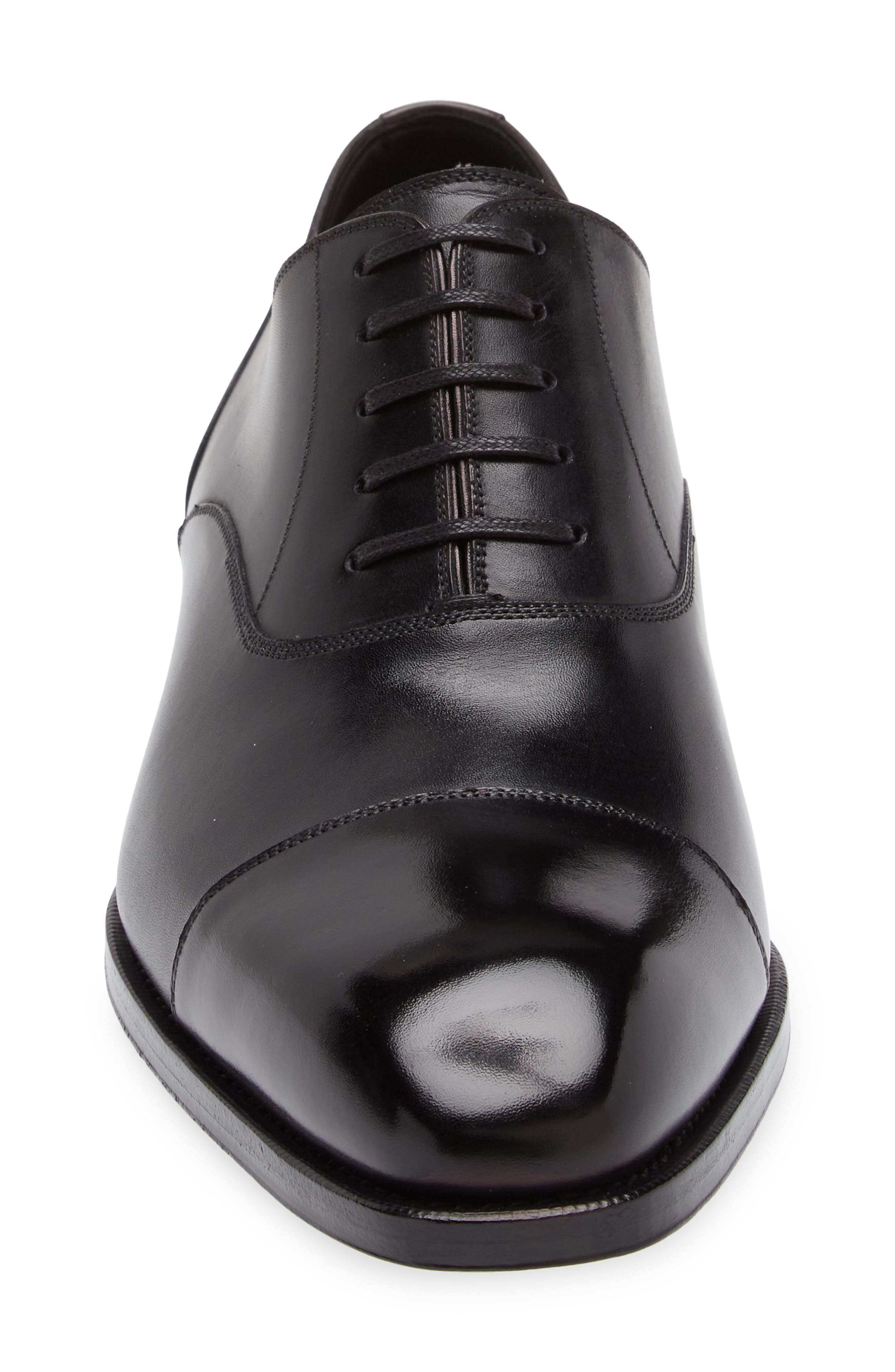 TOM FORD Elkan Burnished Leather Oxford, Alternate, color, 1N001 Black