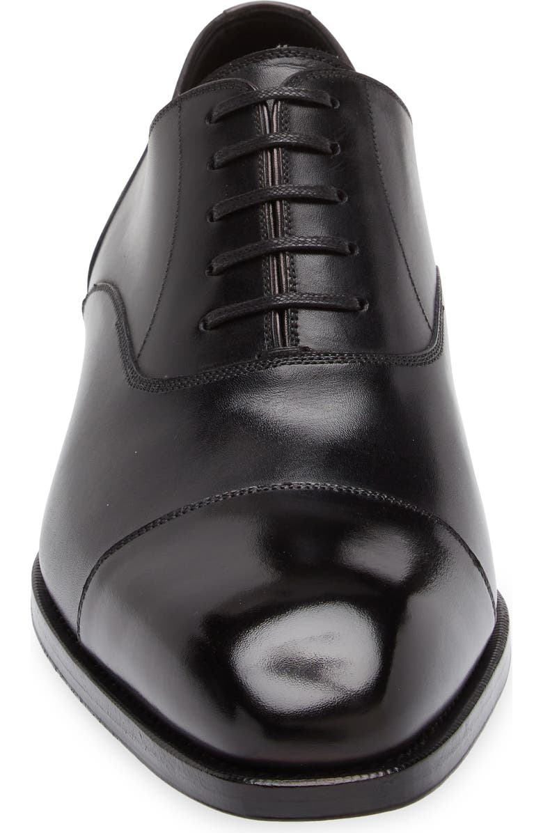 TOM FORD Elkan Burnished Leather Oxford, Alternate, color, 1N001 Black