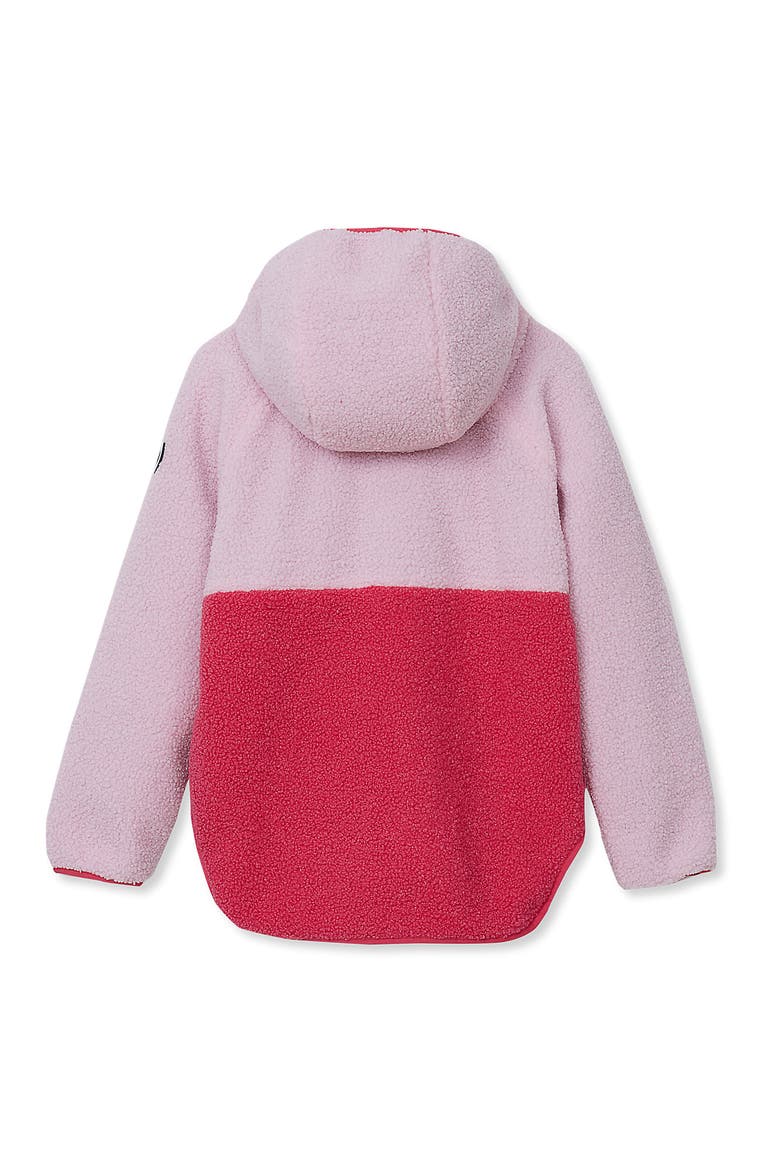 Kids Colorblock High Pile Jacket, Alternate, color, Hot Pink/Pink Tulle