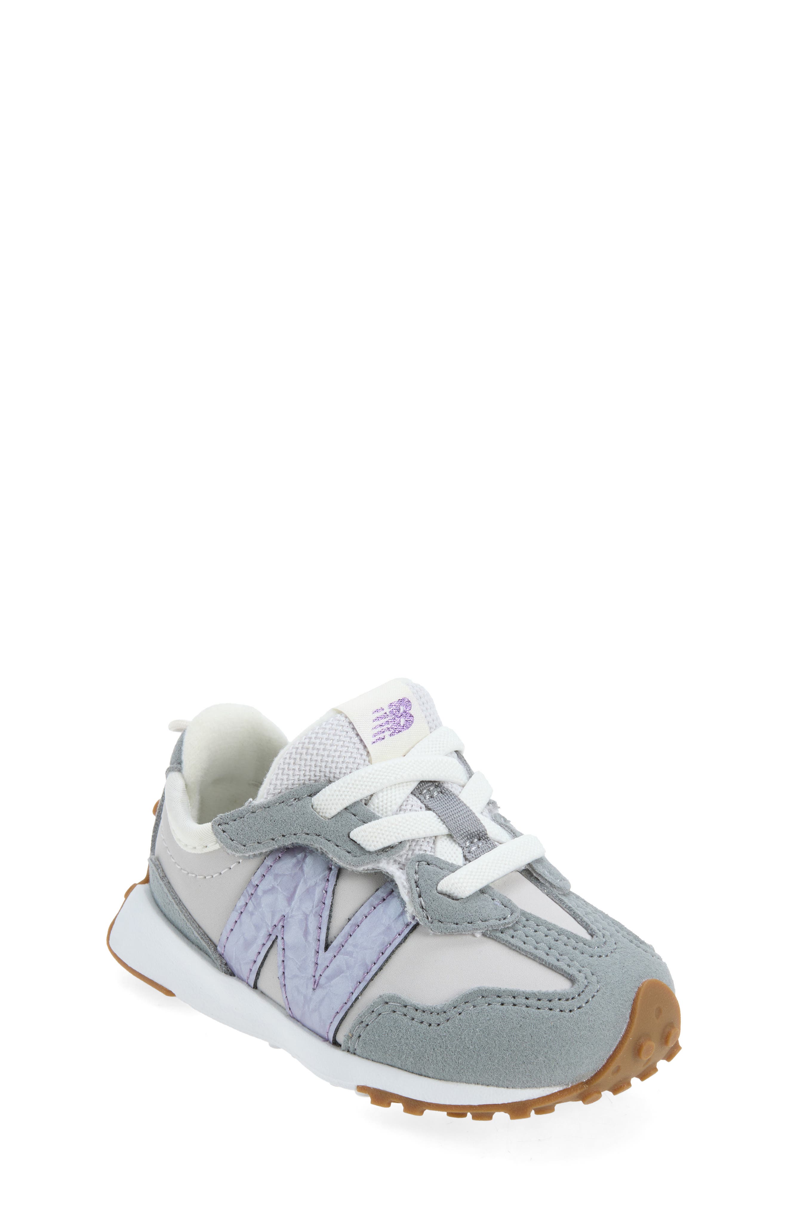 Kids' 327 Sneaker, Main, color, GREY MATTER/ CANDIED VIOLET