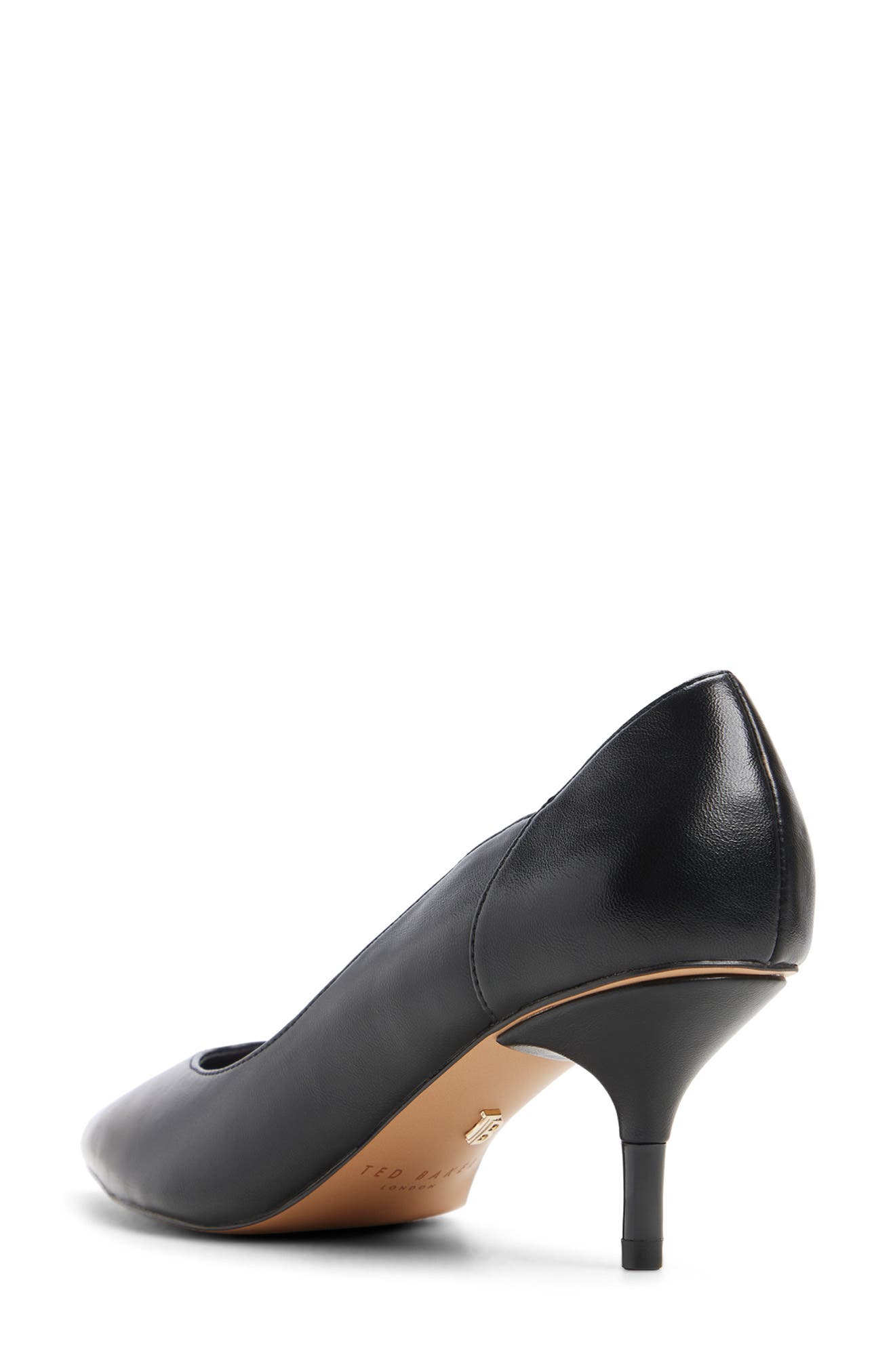 Callie Pointed Toe Faux Leather Pump, Alternate, color, SMOOTH BLACK