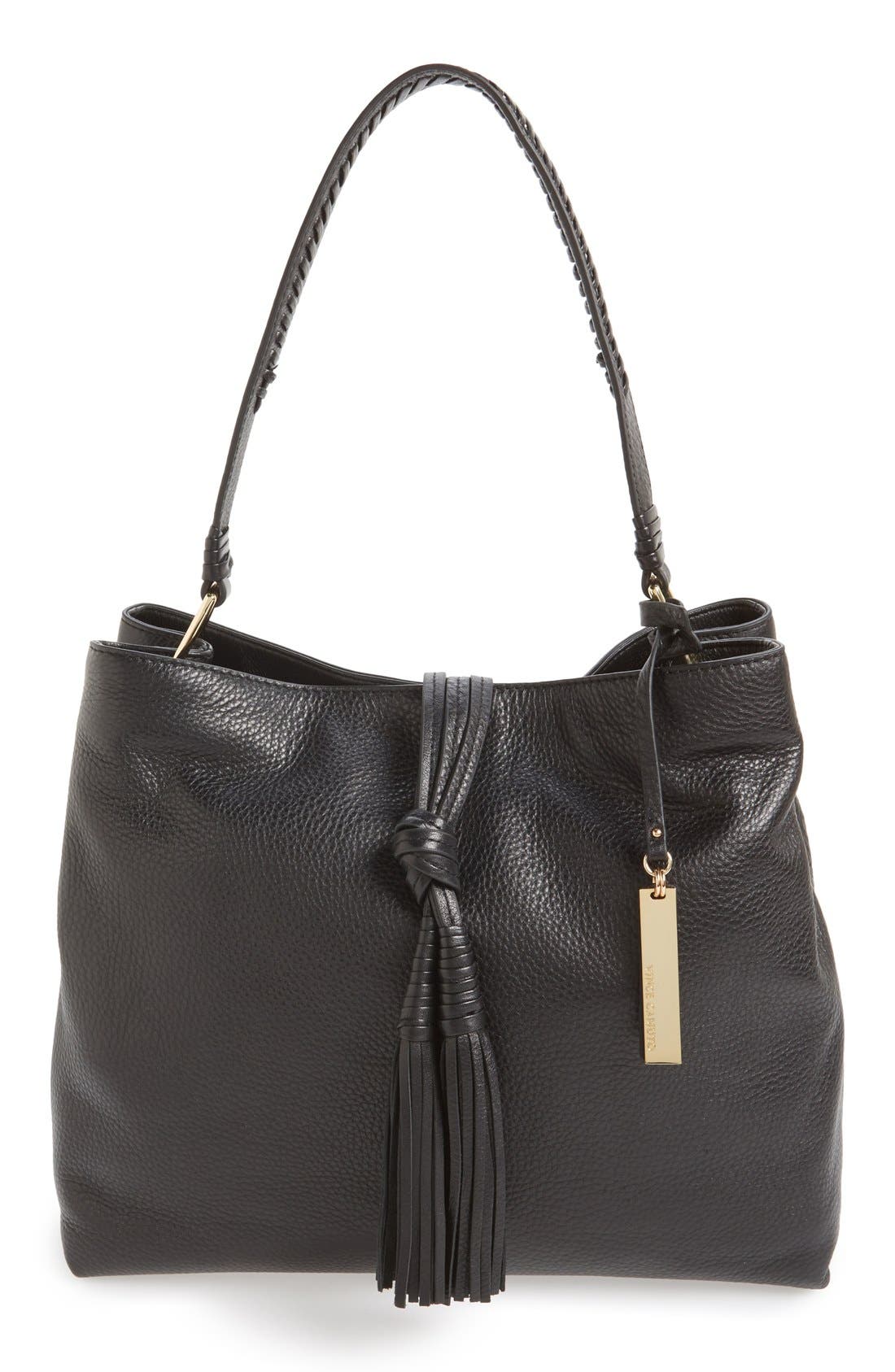 Vince Camuto 'Taro' Tassel Leather Hobo Bag, Main, color, 