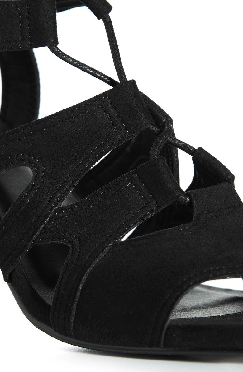 City Chic Lacey Ankle Tie Sandal, Alternate, color, Black